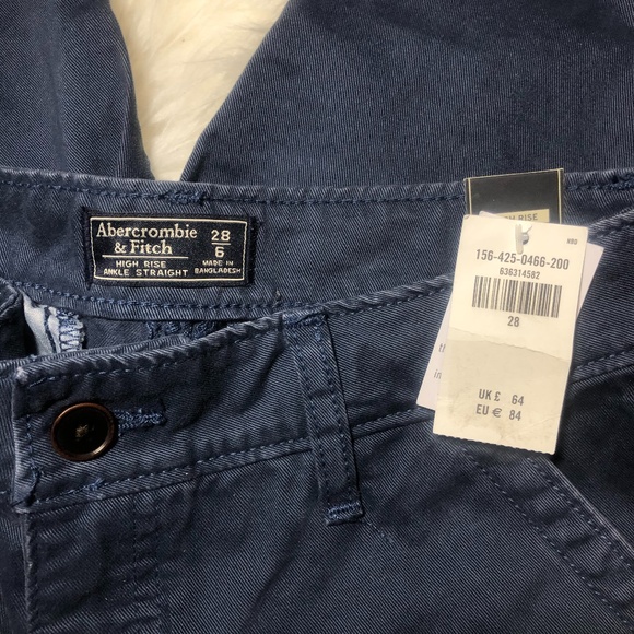 A&F High Rise navy pants 28/6 ankle straight - Picture 4 of 11